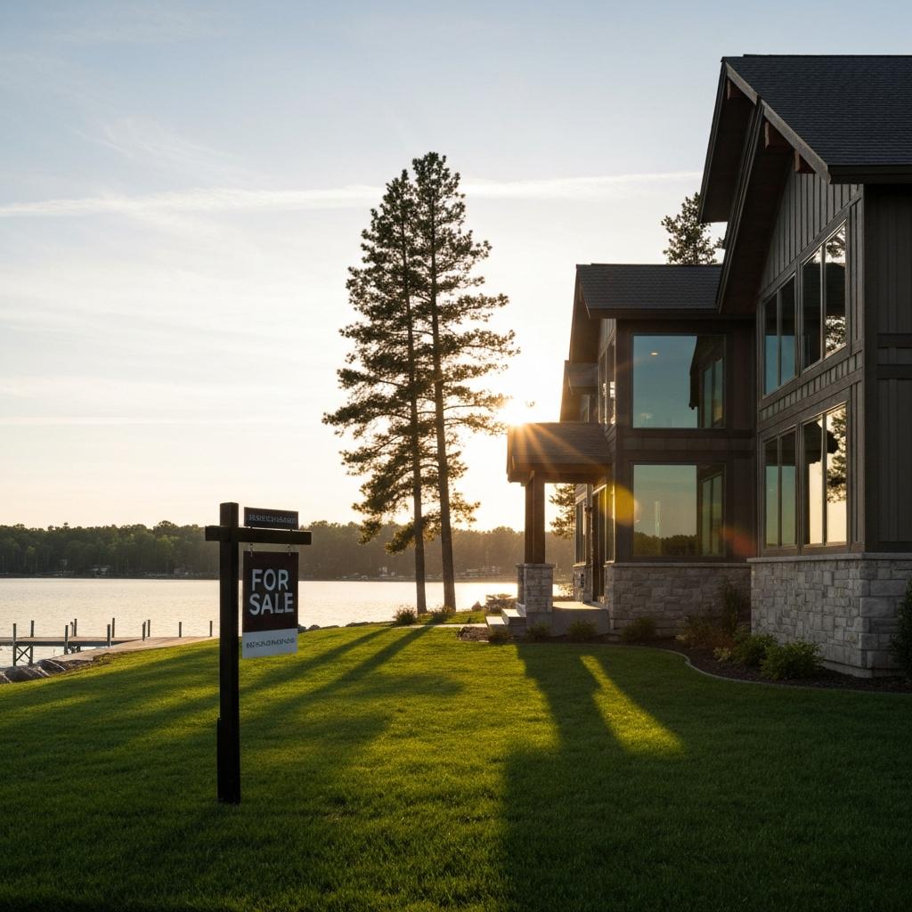 Why Do the First 7 to 14 Days of a Home Listing Matter Most?  Newly listed luxury lakefront home in Nisswa, MN at golden hour, highlighting why the first 14 days of a home listing matter for sellers.